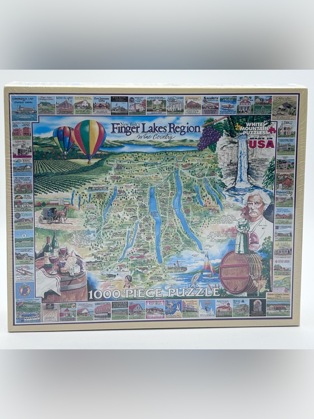 White Mountain Puzzle Finger Lakes Region Wine Country 1000 pc New Sealed